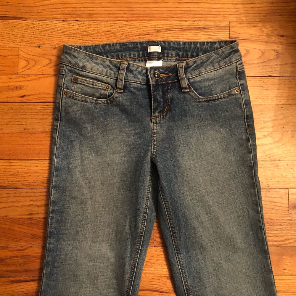 ROUTE Size 1/2 LIGHT WASH DaRK BLUE FLARE JEANS